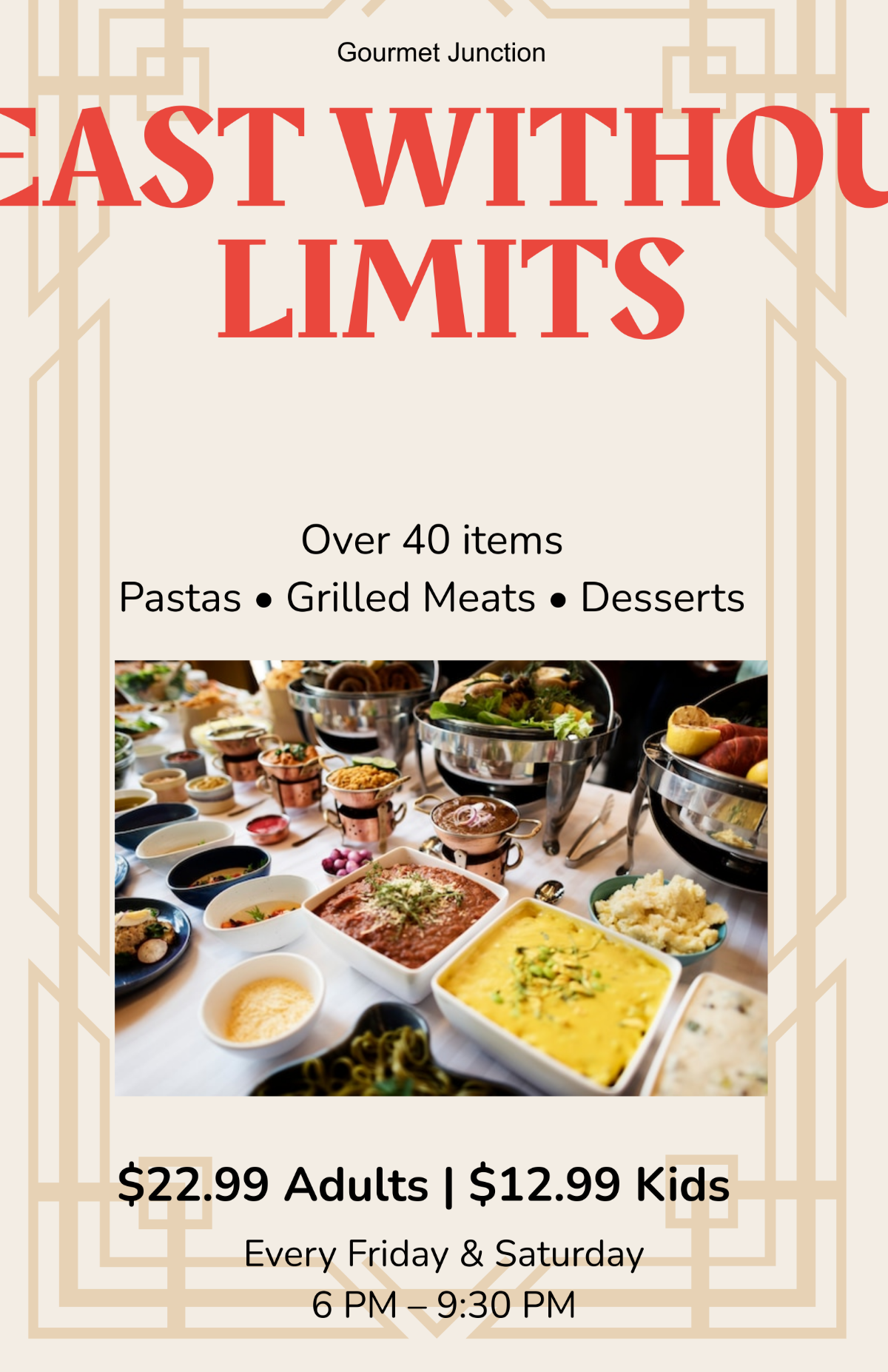 Free Restaurant Buffet Poster Template to Edit Online Free Restaurant Buffet Poster Template to Edit Online