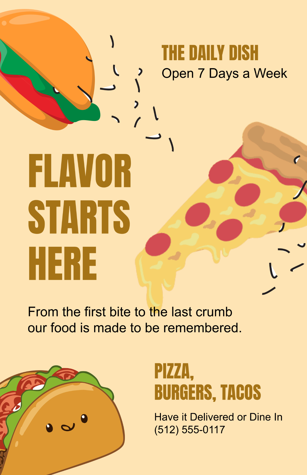 Free Delicious Food Text Poster Template to Edit Online Free Delicious Food Text Poster Template to Edit Online