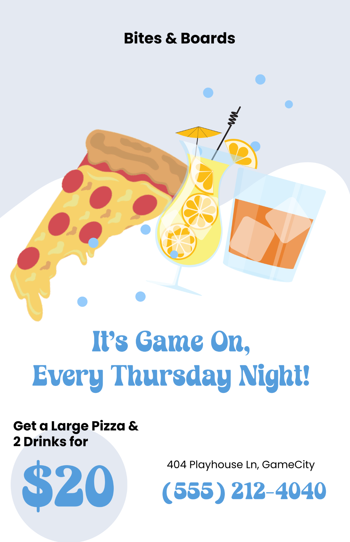 Free Game Night Restaurant Poster Template to Edit Online Free Game Night Restaurant Poster Template to Edit Online