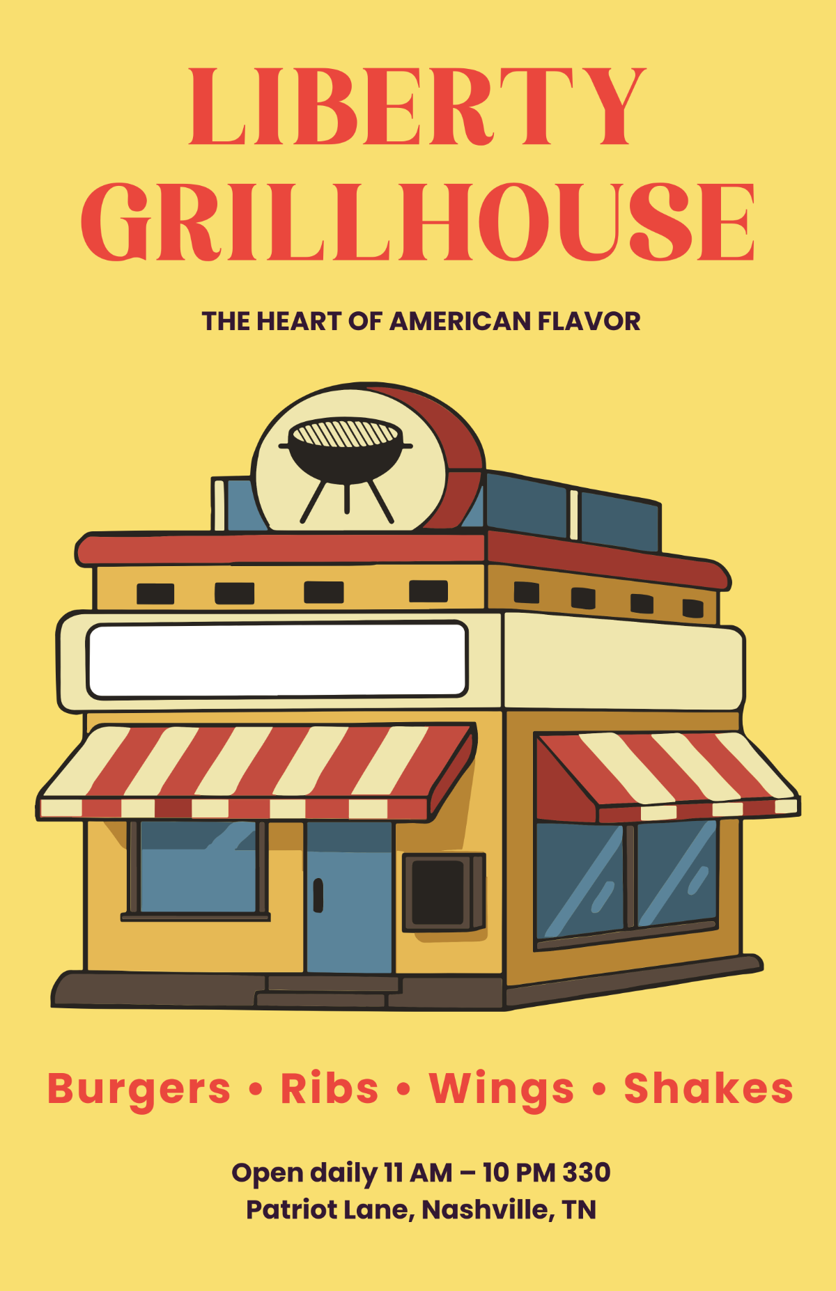 Free American Restaurant Poster Template to Edit Online Free American Restaurant Poster Template to Edit Online