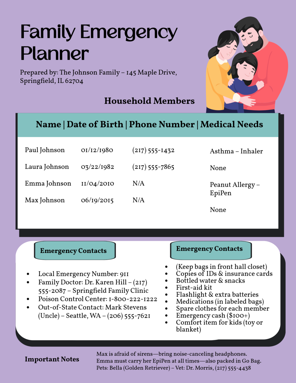 Free Family Emergency Planner Template to Edit Online Free Family Emergency Planner Template to Edit Online