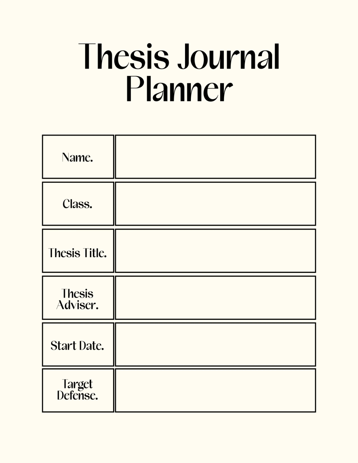 Free Thesis Journal Planner Template to Edit Online Free Thesis Journal Planner Template to Edit Online