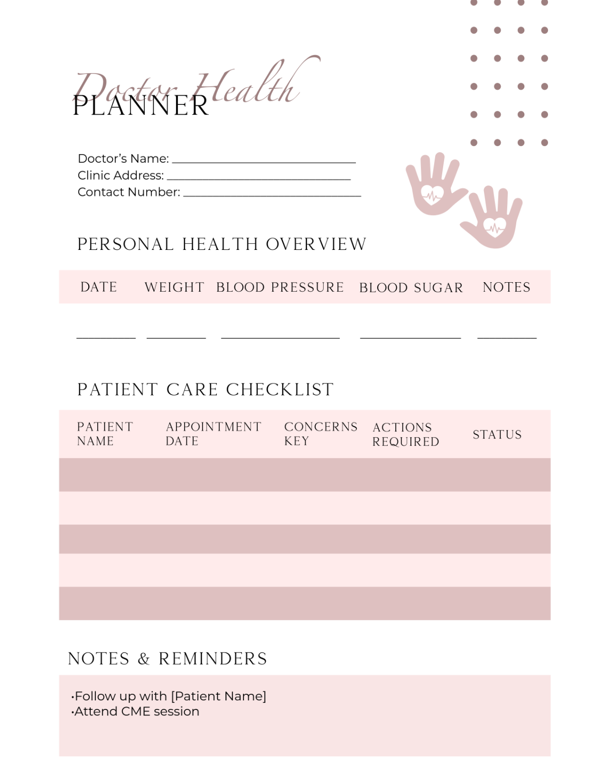 Free Doctor Health Planner Template to Edit Online Free Doctor Health Planner Template to Edit Online