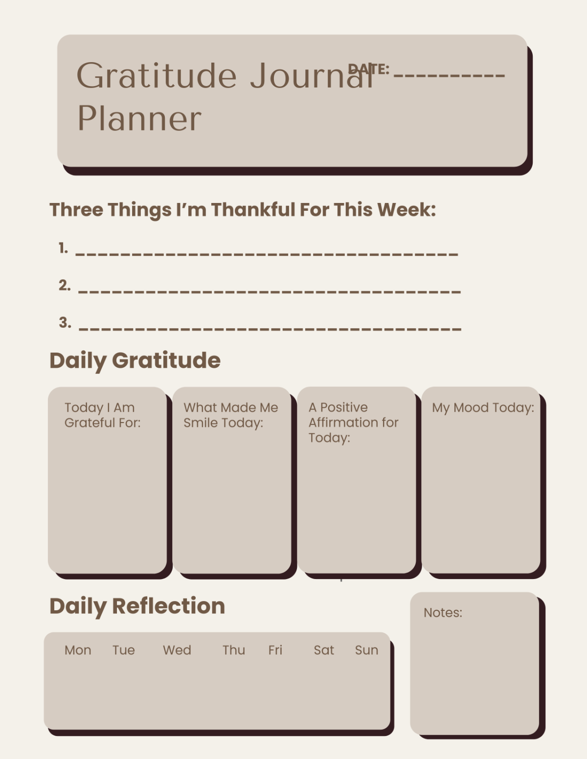 Free Gratitude Journal Planner Template to Edit Online Free Gratitude Journal Planner Template to Edit Online