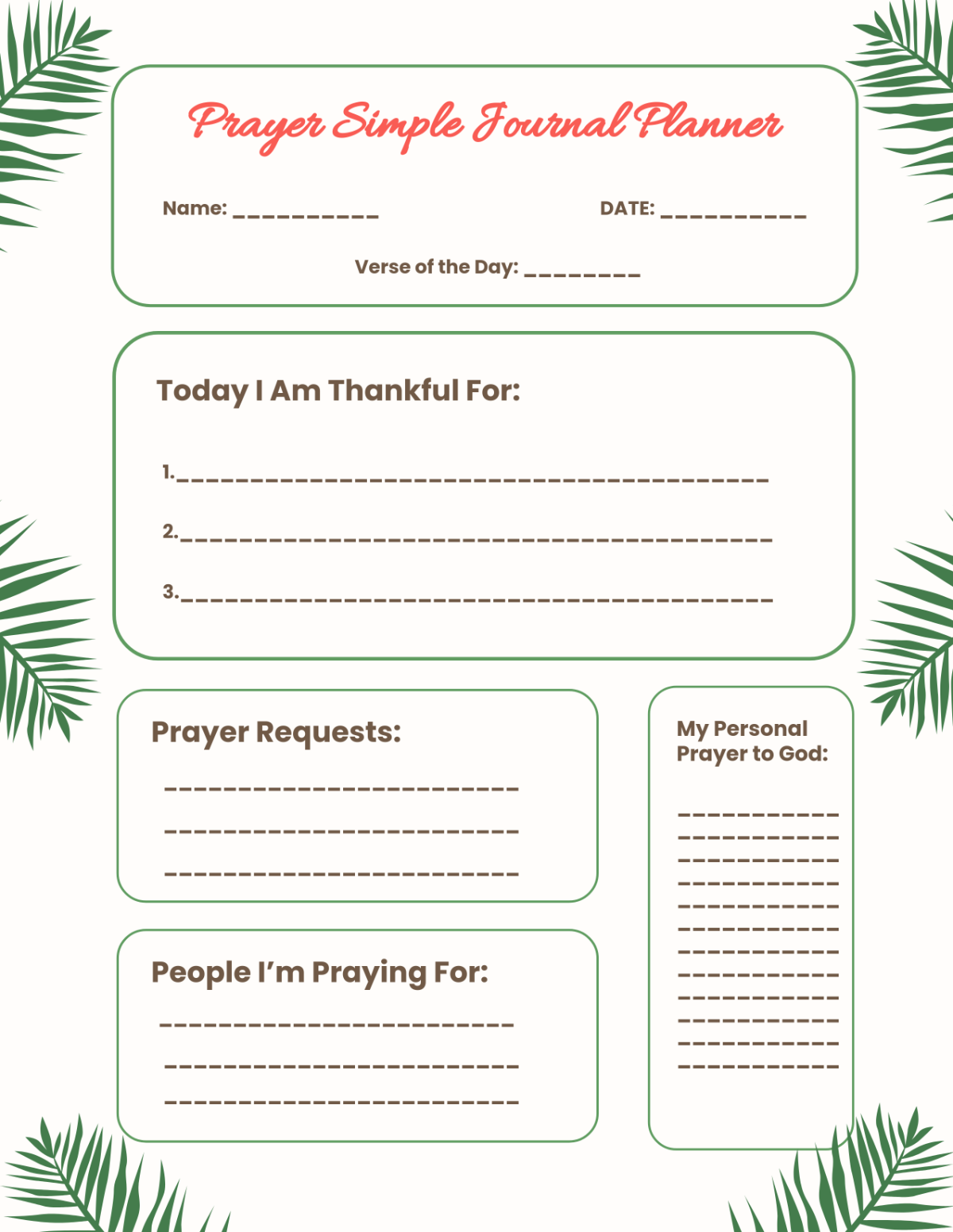 Free Simple Prayer Journal Planner Template to Edit Online Free Simple Prayer Journal Planner Template to Edit Online