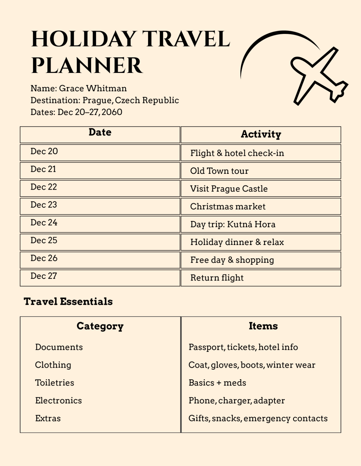 Free Holiday Travel Planner Template to Edit Online Free Holiday Travel Planner Template to Edit Online