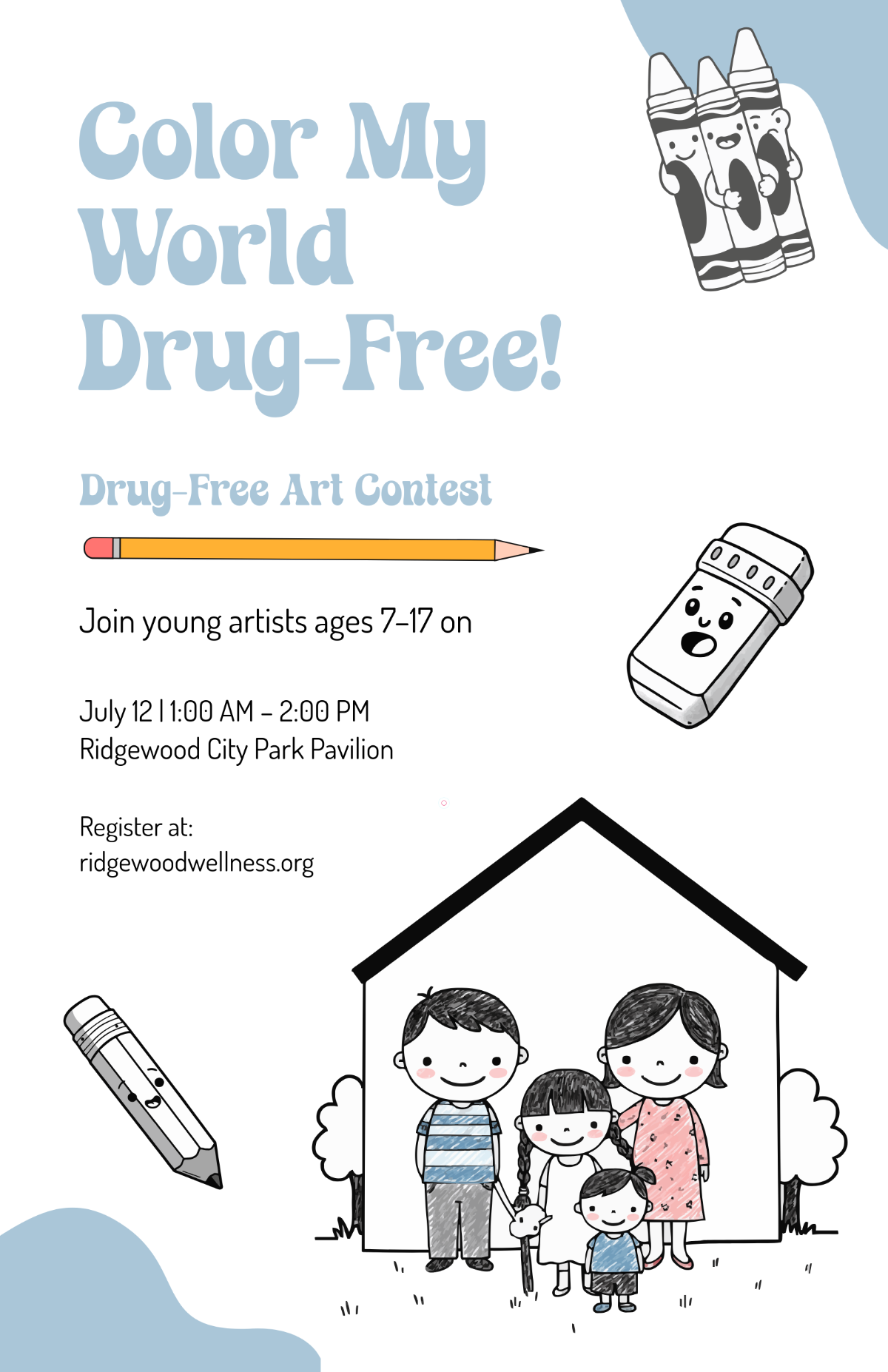 Free Drug Free Drawing Poster Template to Edit Online Free Drug Free Drawing Poster Template to Edit Online