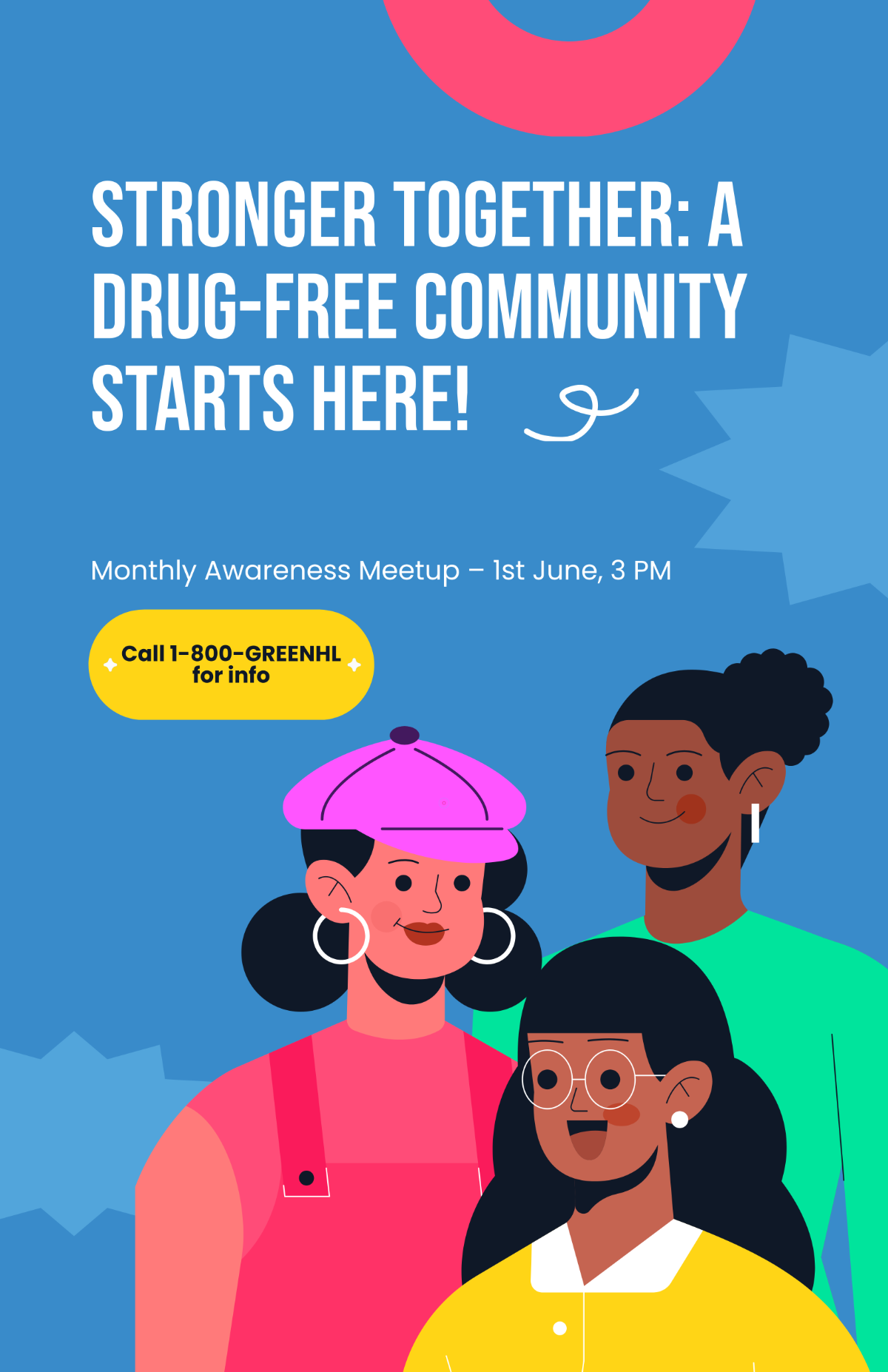Free Blue Community Drug Free Poster Template to Edit Online Free Blue Community Drug Free Poster Template to Edit Online