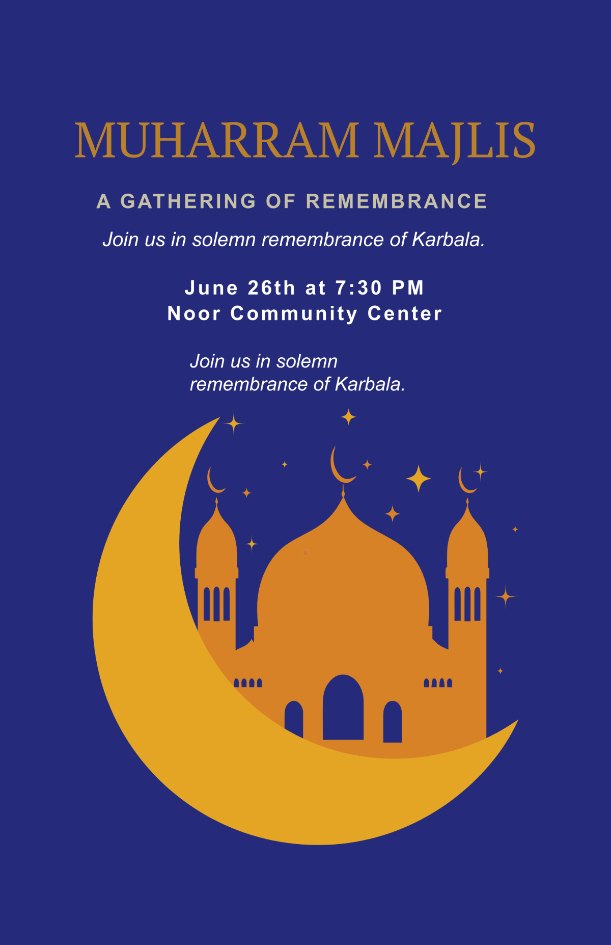 Free Muharram Majlis Poster Template to Edit Online Free Muharram Majlis Poster Template to Edit Online