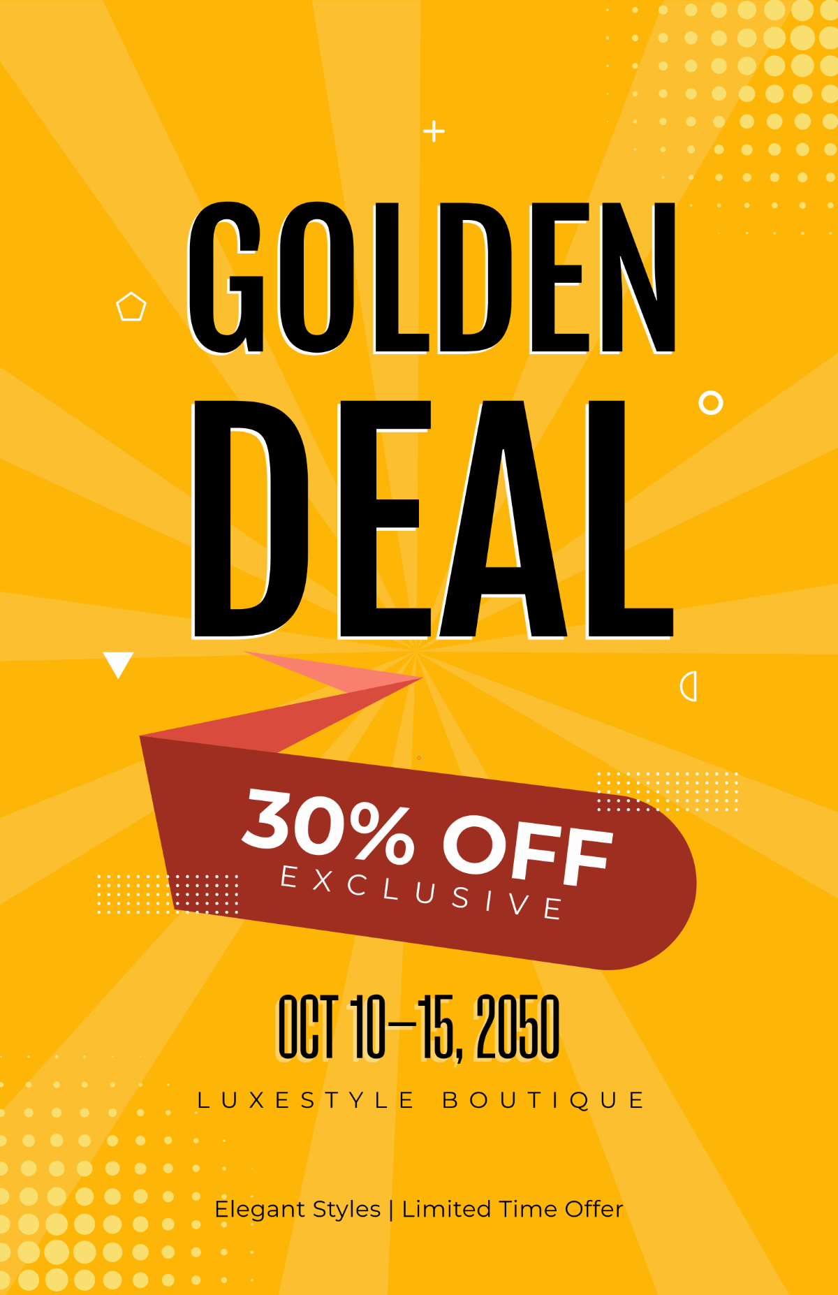 Free Golden Discount Line Poster Template to Edit Online Free Golden Discount Line Poster Template to Edit Online