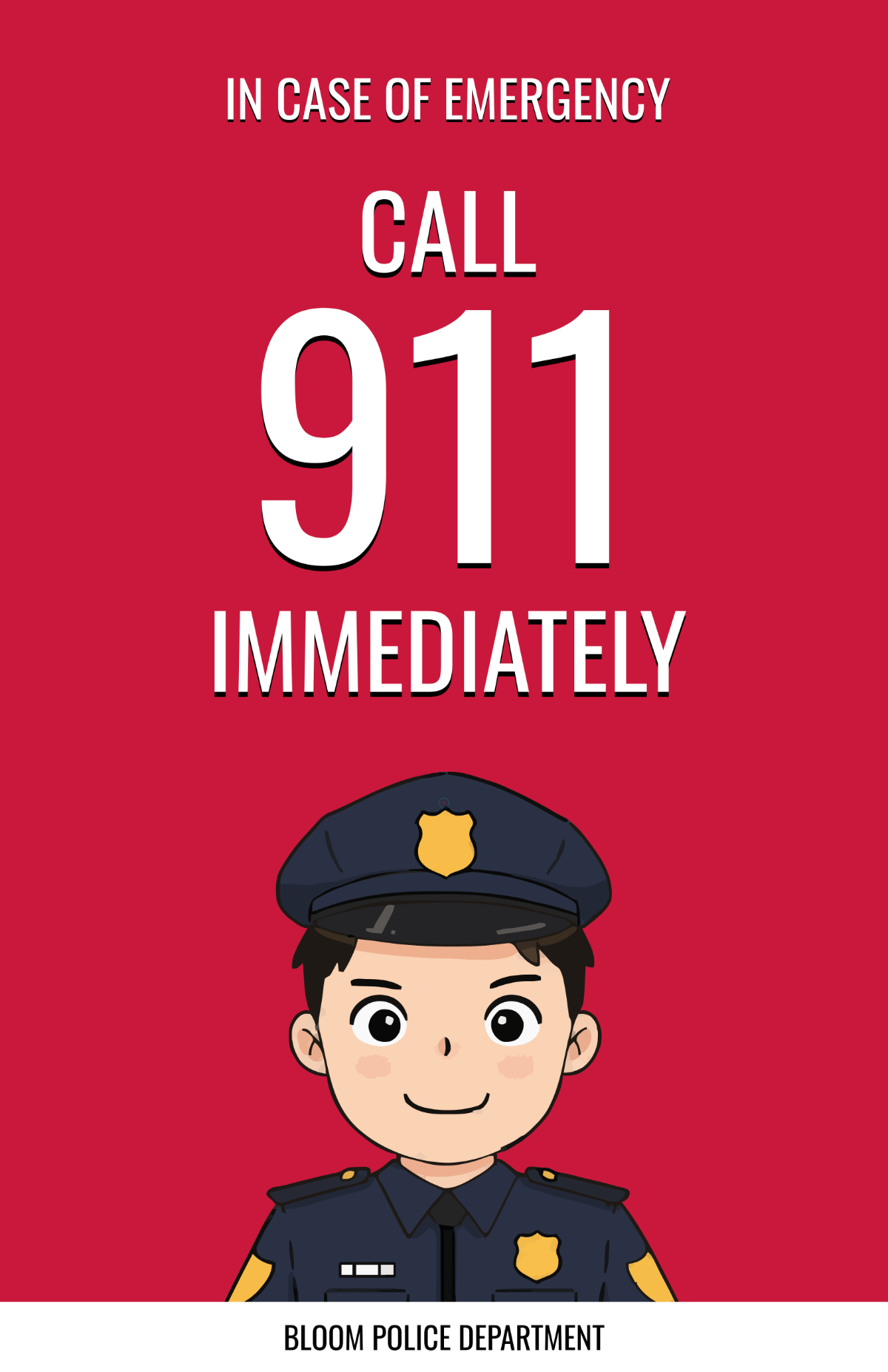 Free Police Emergency Poster Template to Edit Online Free Police Emergency Poster Template to Edit Online