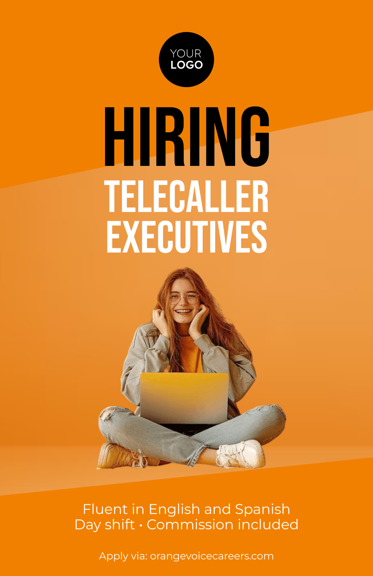 Free Orange Telecaller Job Poster Template to Edit Online Free Orange Telecaller Job Poster Template to Edit Online