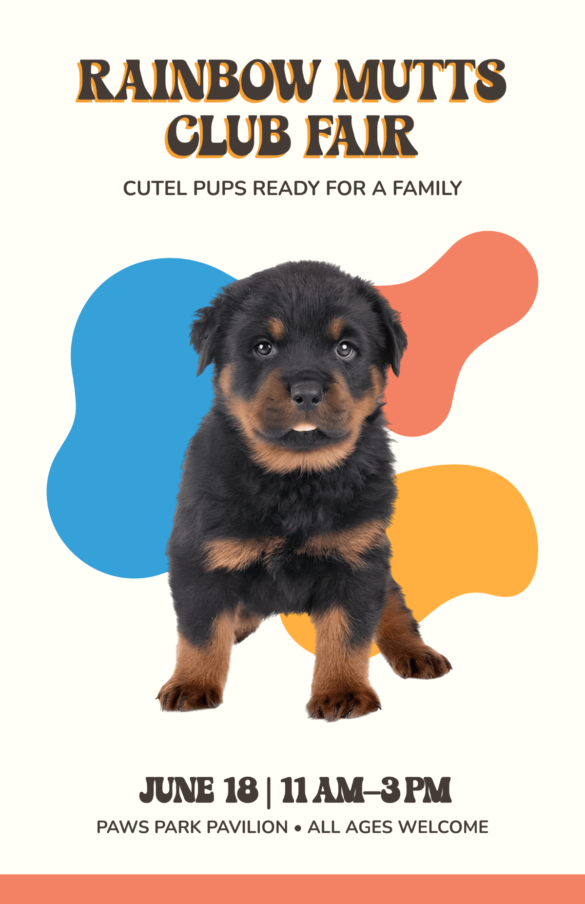 Free Colorful Dog Adoption Club Poster Template to Edit Online Free Colorful Dog Adoption Club Poster Template to Edit Online