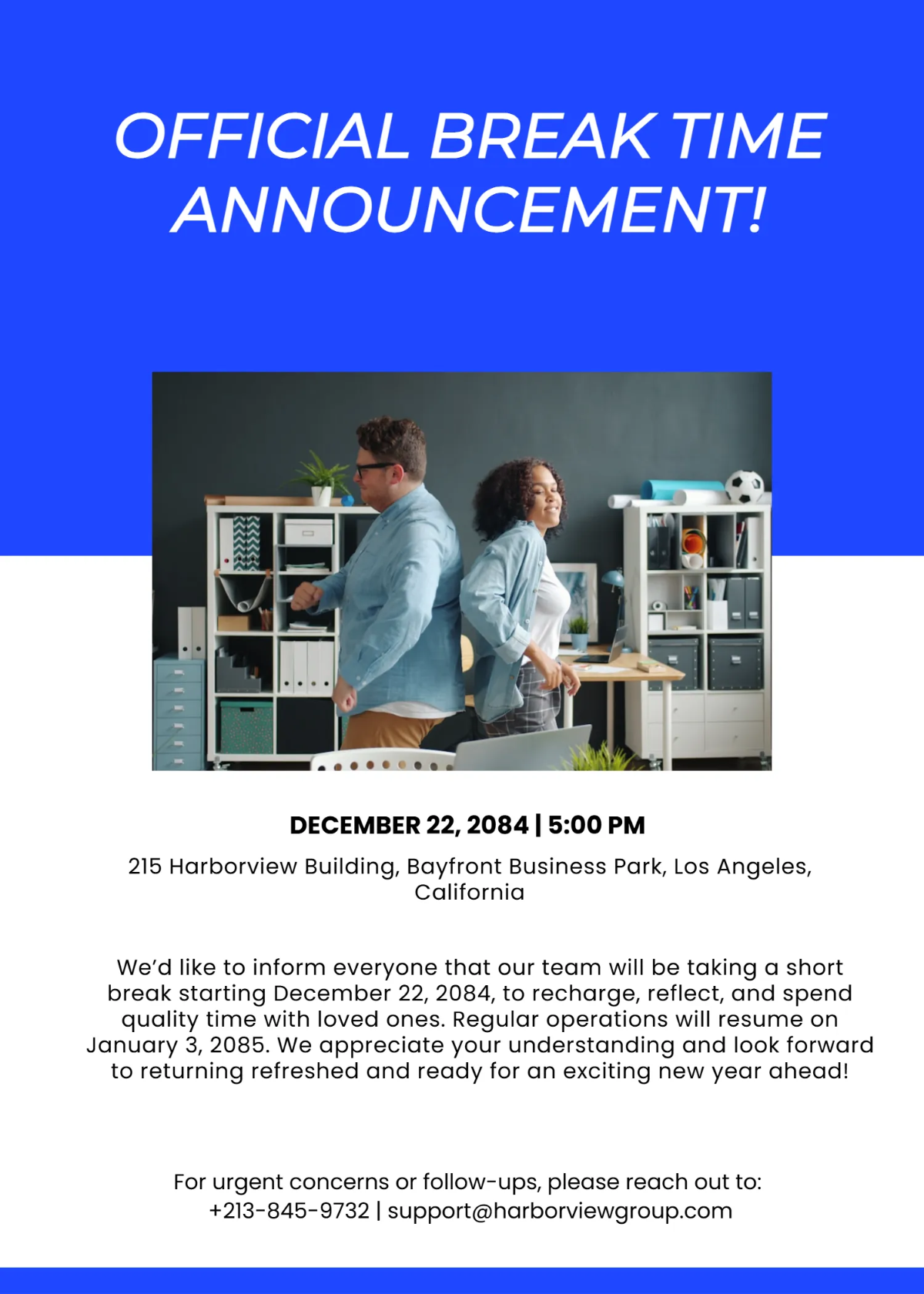 Free Break Announcement Template to Edit Online Free Break Announcement Template to Edit Online