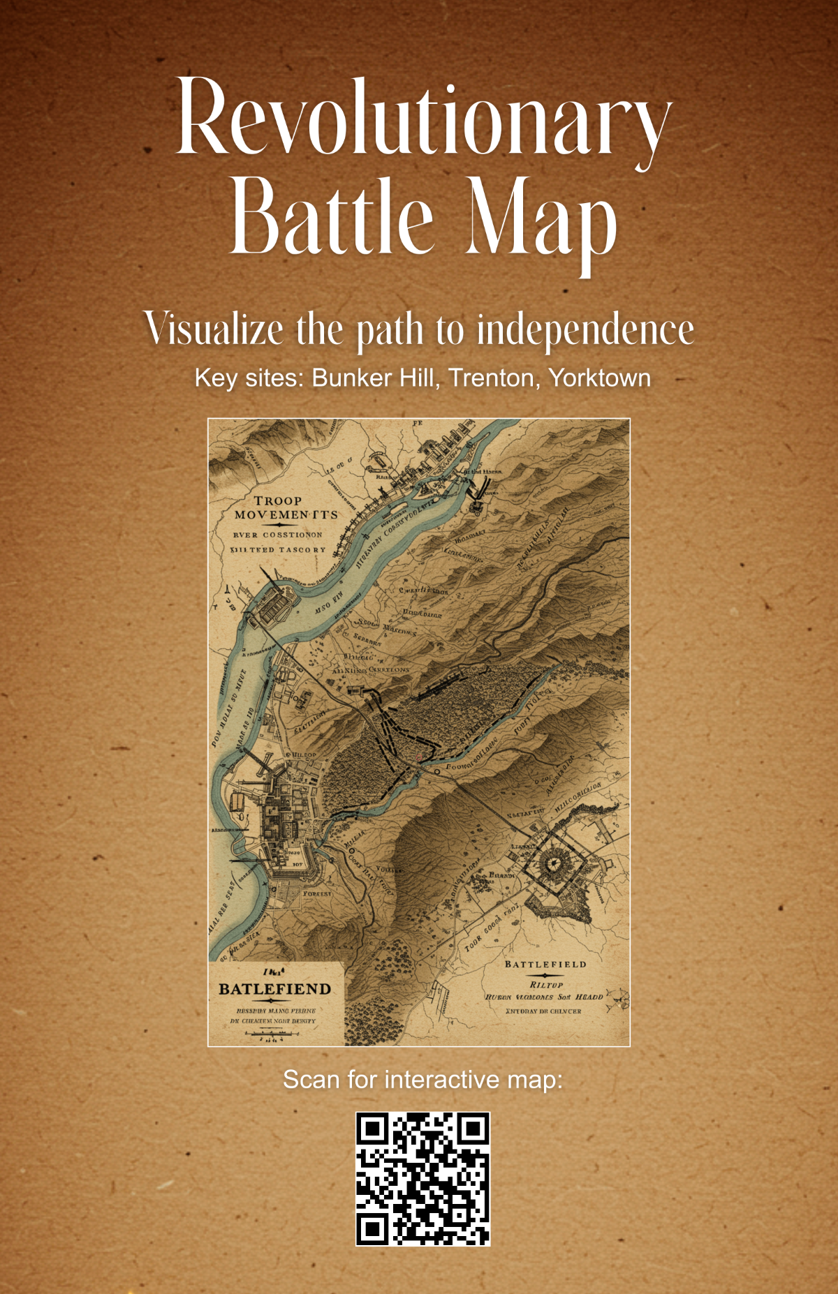 Free Brown Revolutionary War Map Poster Template to Edit Online Free Brown Revolutionary War Map Poster Template to Edit Online