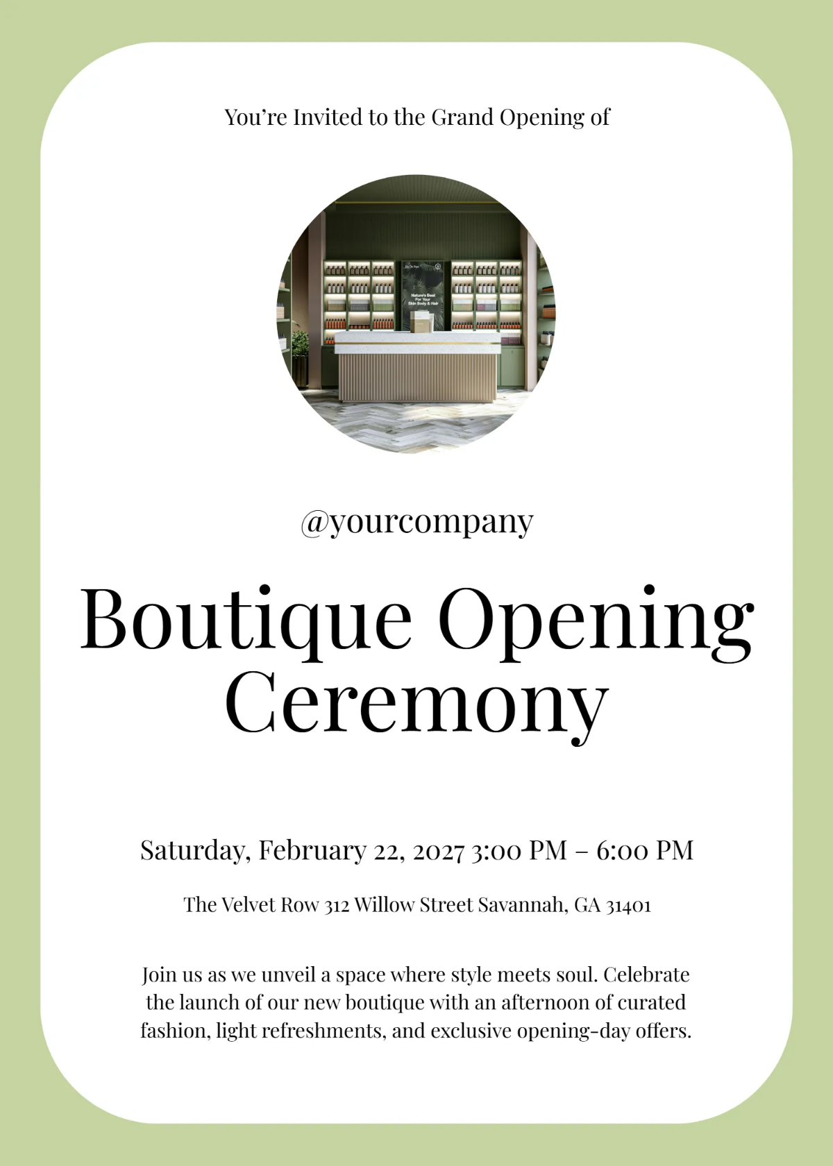 Free Boutique Opening Ceremony Invitation Template to Edit Online Free Boutique Opening Ceremony Invitation Template to Edit Online