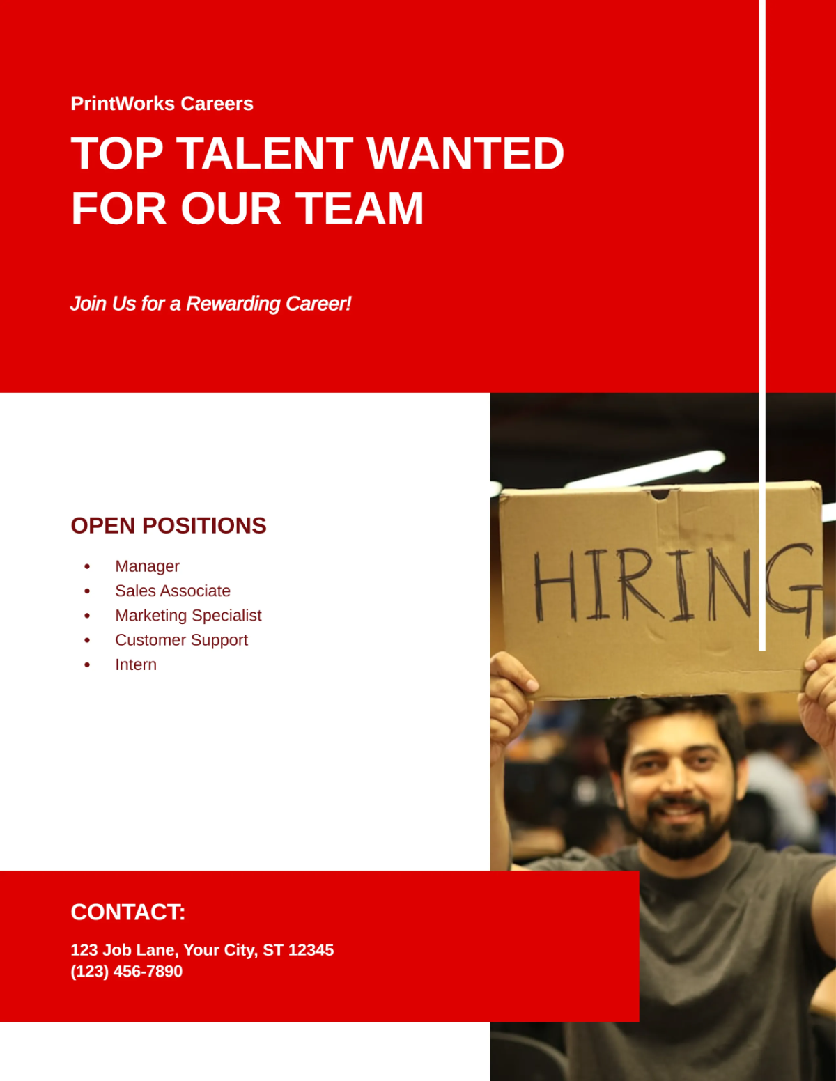 Free Printable Hiring Flyer Template to Edit Online Free Printable Hiring Flyer Template to Edit Online