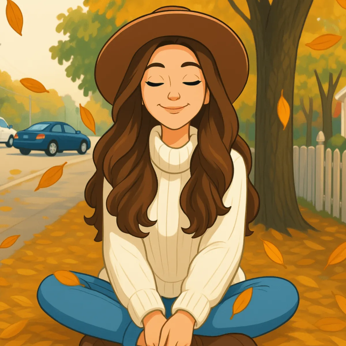 Free Girl Relaxing Early Autumn Photo to Cartoon to Edit Online Free Girl Relaxing Early Autumn Photo to Cartoon to Edit Online