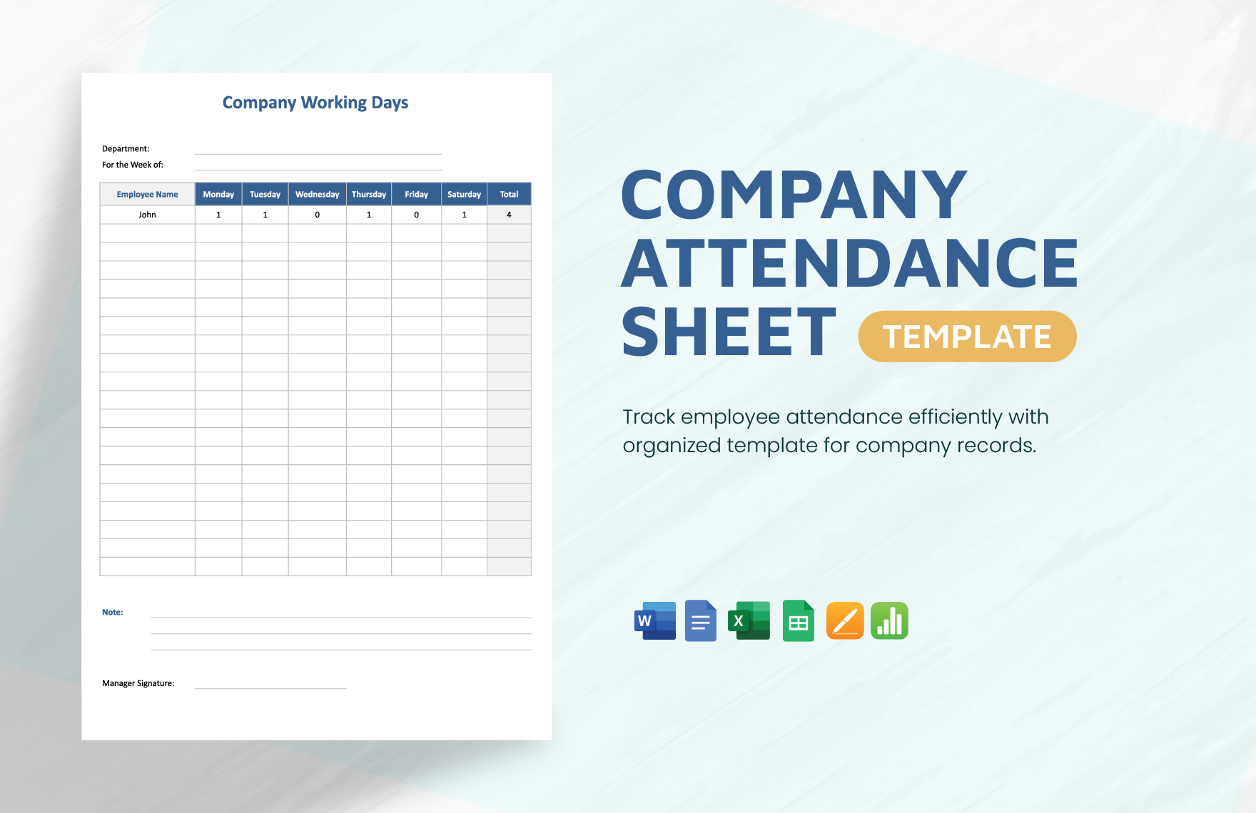 Company Attendance Sheet Template Company Attendance Sheet Template