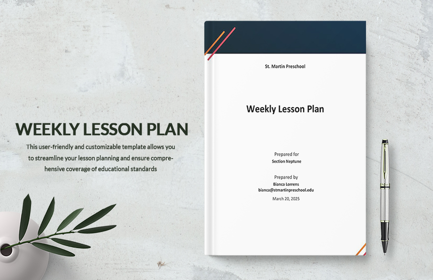Preschool Weekly Lesson Plan Template in Pages, Word, PDF, Google Docs - Download | Template.net Preschool Weekly Lesson Plan Template in Pages, Word, PDF, Google Docs - Download | Template.net