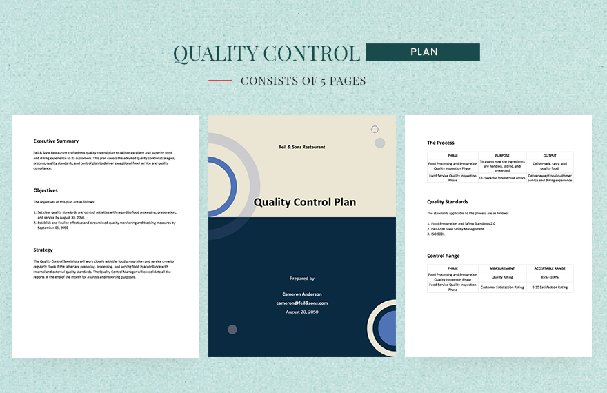Simple Quality Control Plan Template Simple Quality Control Plan Template