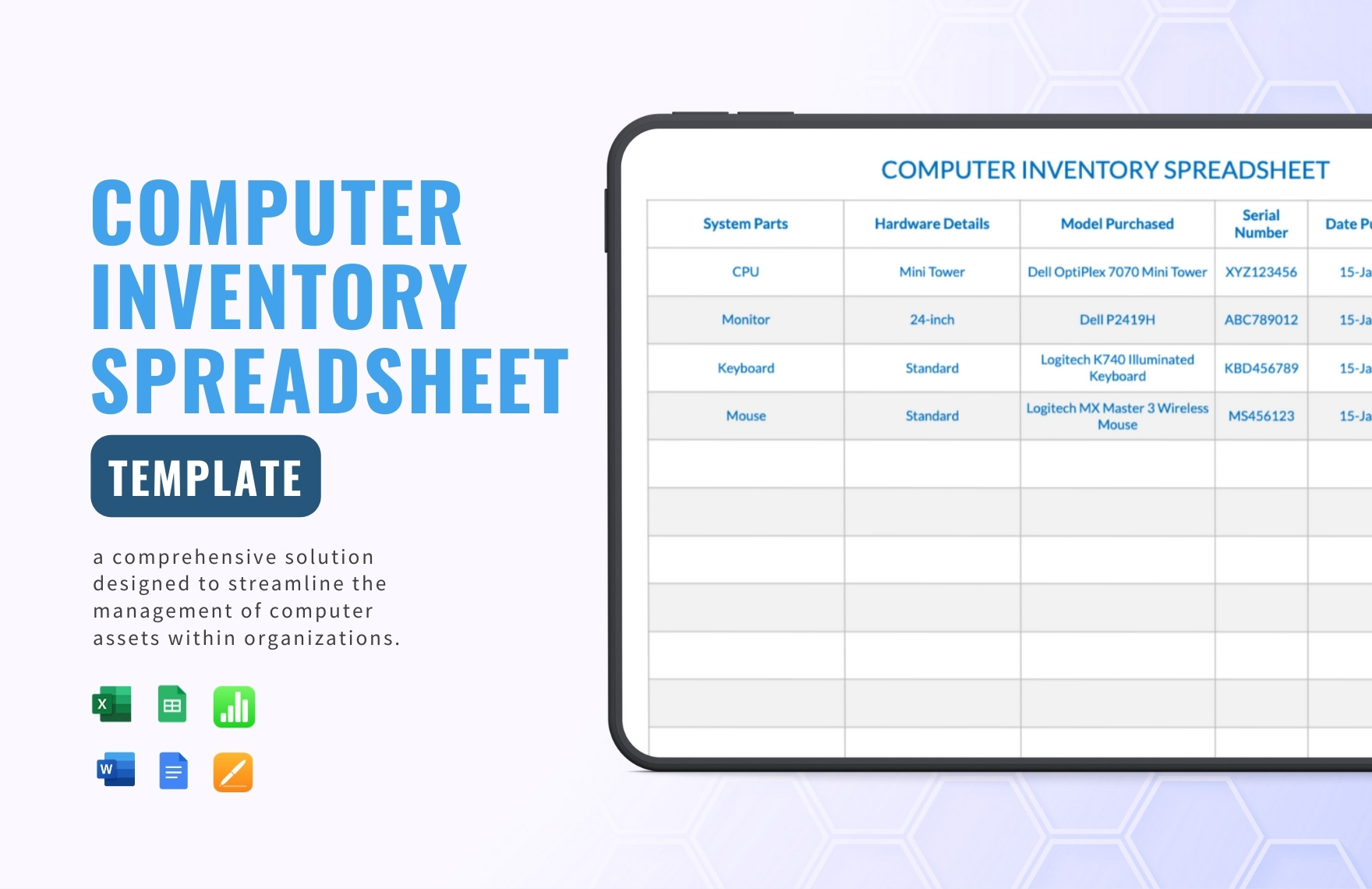 Computer Inventory Spreadsheet Template in Word, Google Docs, Excel, Google Sheets, Apple Pages, Apple Numbers Computer Inventory Spreadsheet Template in Word, Google Docs, Excel, Google Sheets, Apple Pages, Apple Numbers