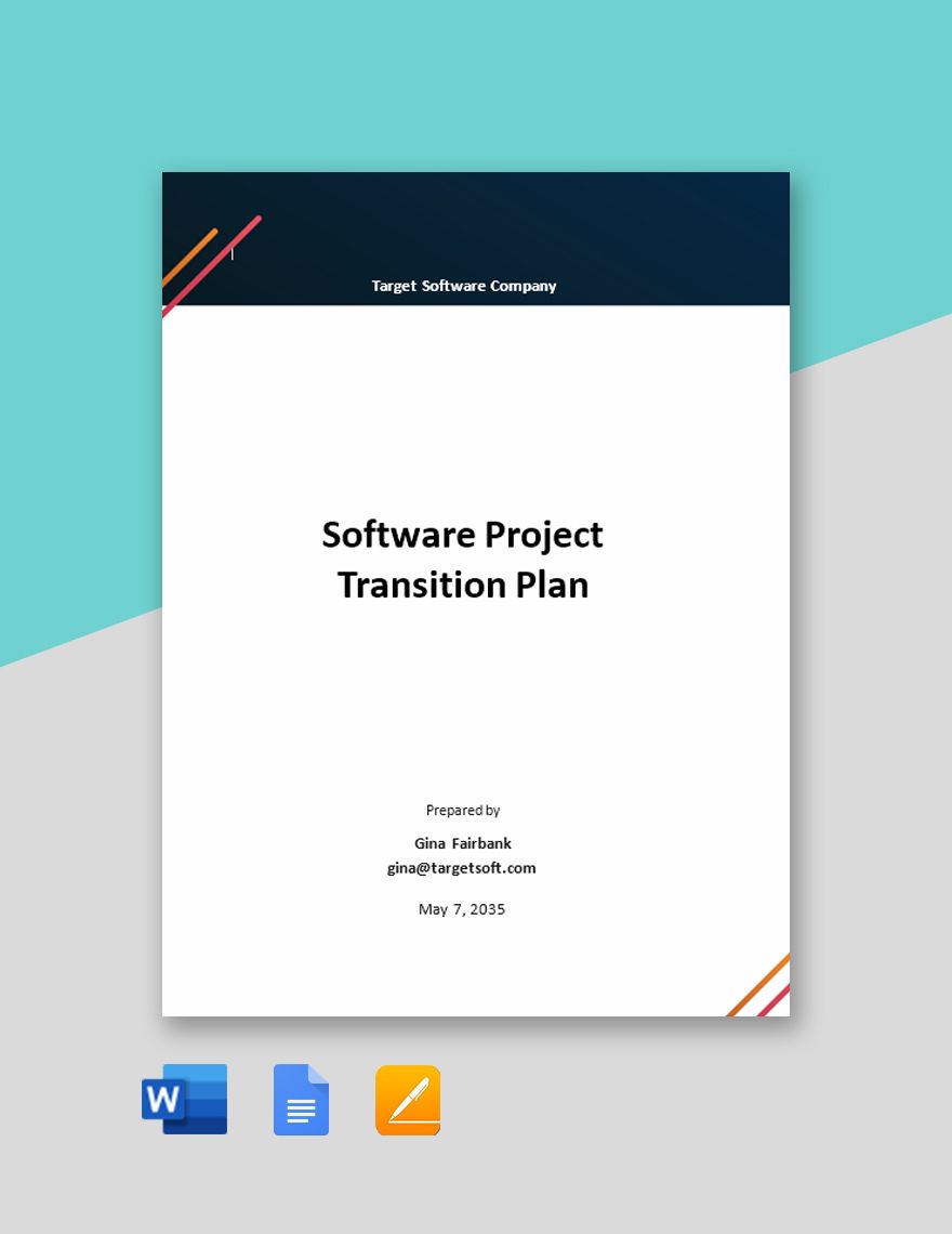 Software Project Transition Plan Template Software Project Transition Plan Template