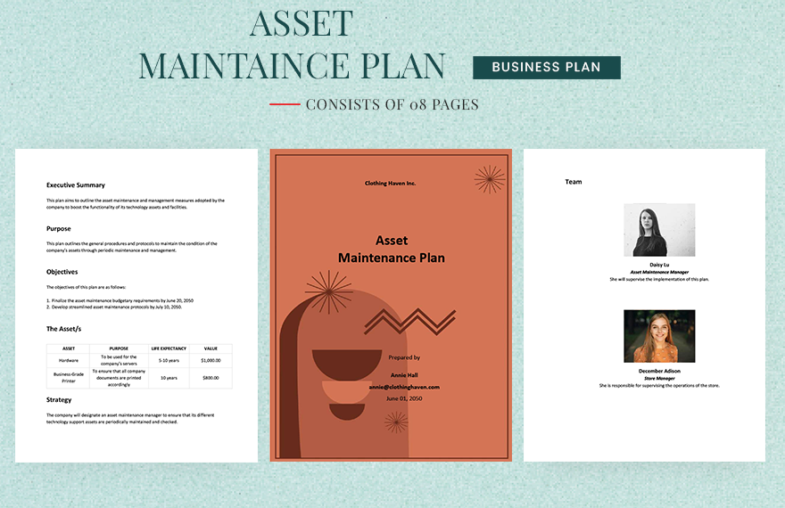 Assets Maintenance Plan Template Assets Maintenance Plan Template