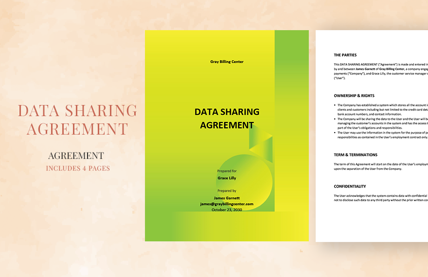 Data Sharing Agreement Template in Word, Google Docs, Pages - Download | Template.net Data Sharing Agreement Template in Word, Google Docs, Pages - Download | Template.net