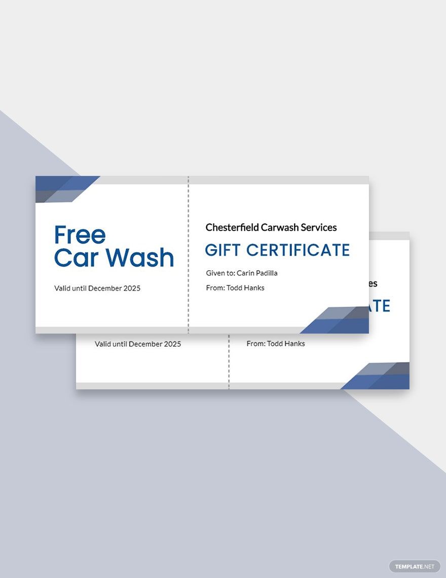 Carwash Gift Certificate Template in Pages, PSD, Illustrator, Word, Publisher, Google Docs - Download | Template.net Carwash Gift Certificate Template in Pages, PSD, Illustrator, Word, Publisher, Google Docs - Download | Template.net