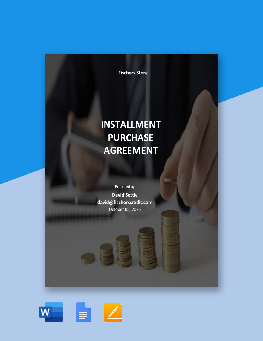 Installment Purchase Agreement Template Installment Purchase Agreement Template