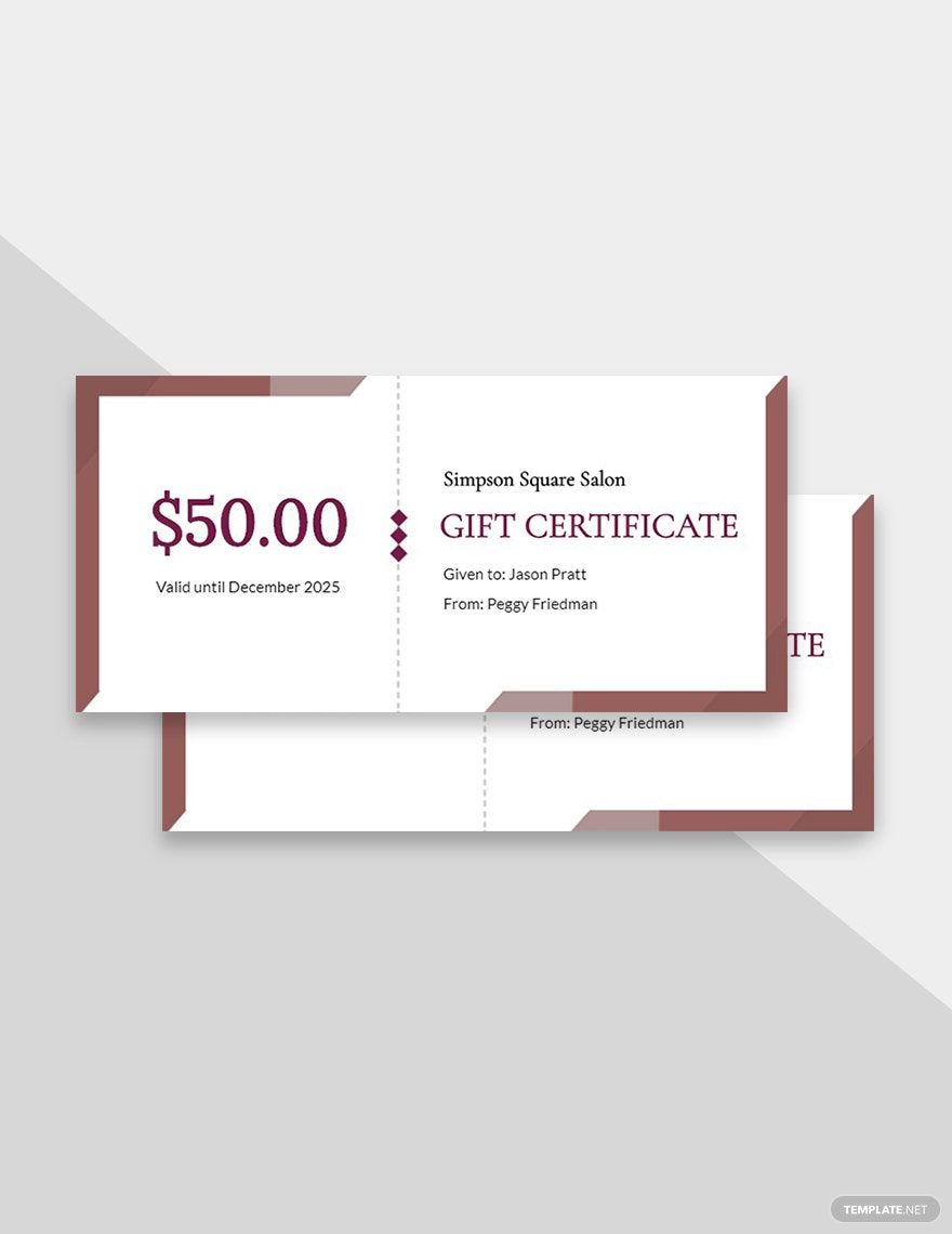 Salon Gift Certificate Template in Illustrator, PSD, Pages, Word, Publisher, Google Docs - Download | Template.net Salon Gift Certificate Template in Illustrator, PSD, Pages, Word, Publisher, Google Docs - Download | Template.net