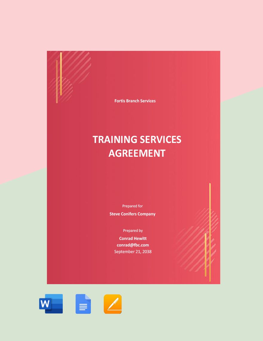 Training Services Agreement Template Training Services Agreement Template