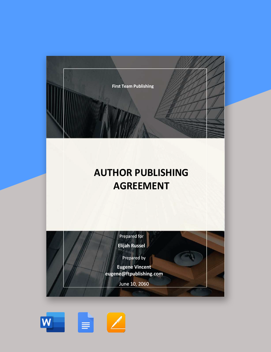 Author Publishing Agreement Template in PDF, Word, Google Docs, Pages - Download | Template.net Author Publishing Agreement Template in PDF, Word, Google Docs, Pages - Download | Template.net