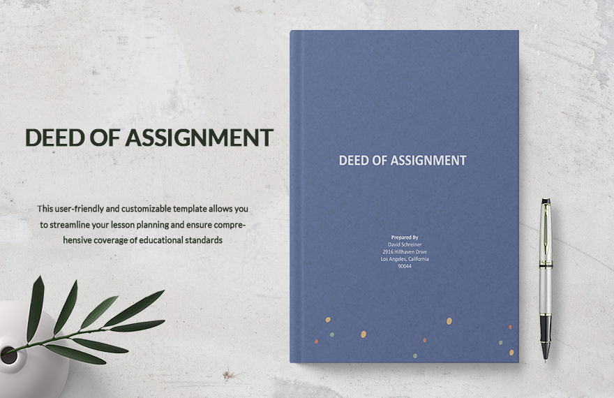Deed of Assignment Template Deed of Assignment Template