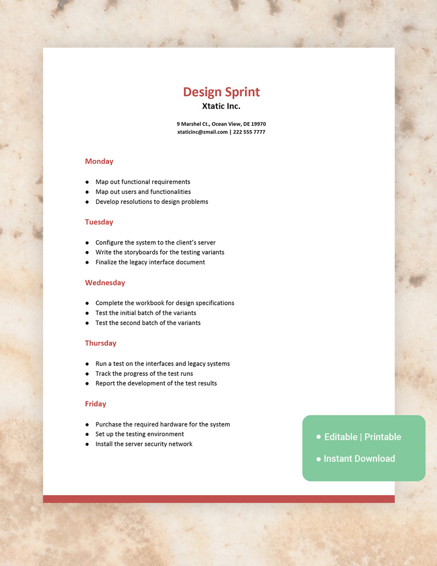 Design Sprint Template