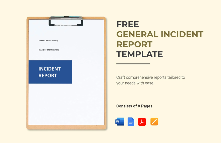 General Incident Report Template in Word, Pages, Google Docs, PDF - Download | Template.net General Incident Report Template in Word, Pages, Google Docs, PDF - Download | Template.net