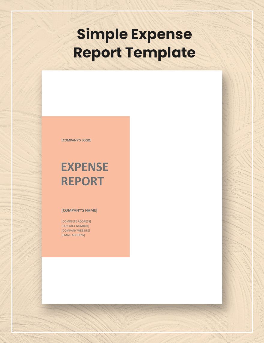 Simple Expense Report Template Simple Expense Report Template