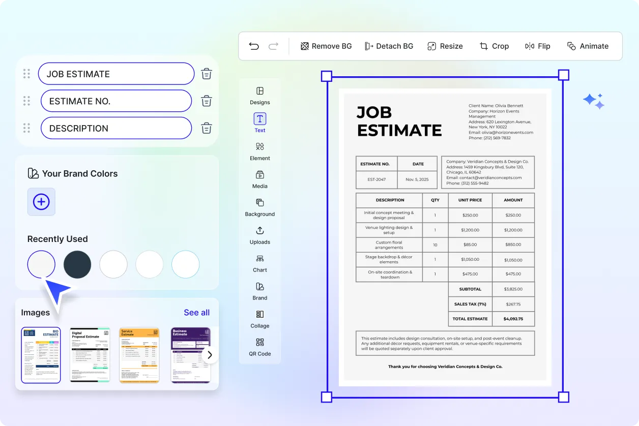 Free AI Estimate Generator, Free Estimate Maker [ No Signup ]
