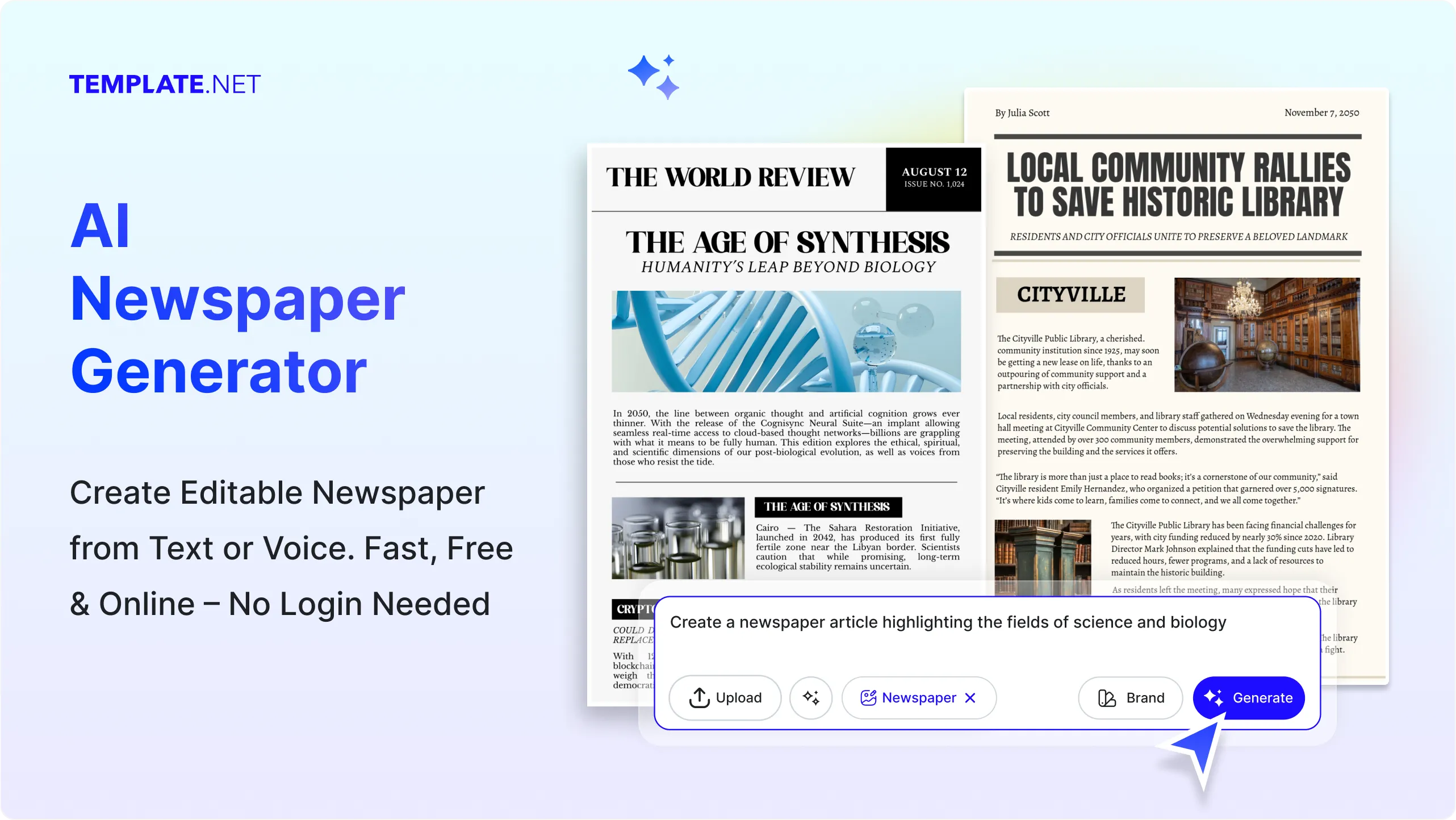 Free AI Newspaper Generator, Free AI Newspaper Maker [ No Signup ]