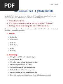 Redemittel Schreiben Teil 1