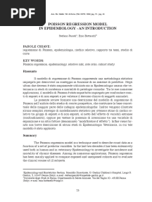 Poisson Regression Model in Epidemiology Introduction