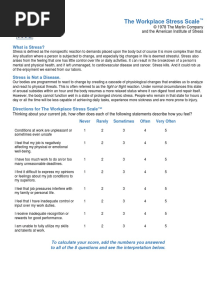 The Workplace Stress Scale