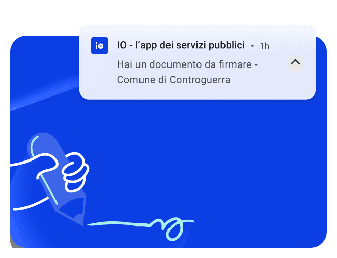 Messaggio in app per firmare un documento