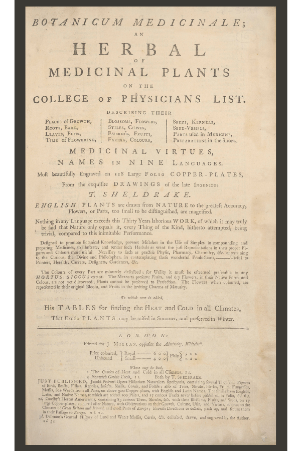 Sheldrake Botanicum Medicinale titlepage