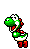 Green Yoshi after winning a mini-game