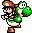 Green Yoshi with Baby Mario