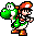 Green Yoshi with Baby Mario
