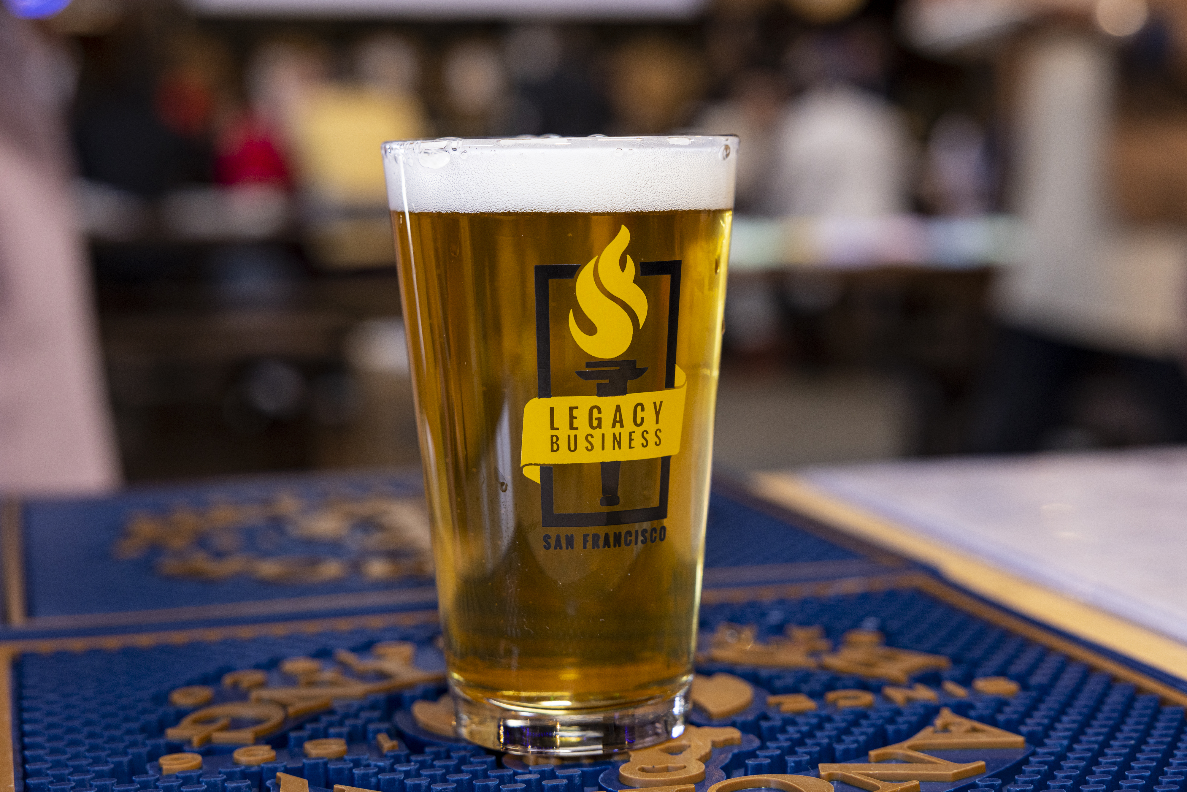 Pint glass of beer