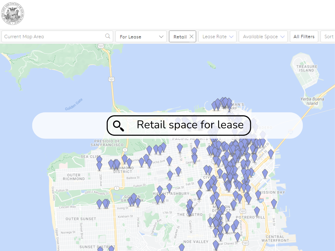 screenshot of a map of sf